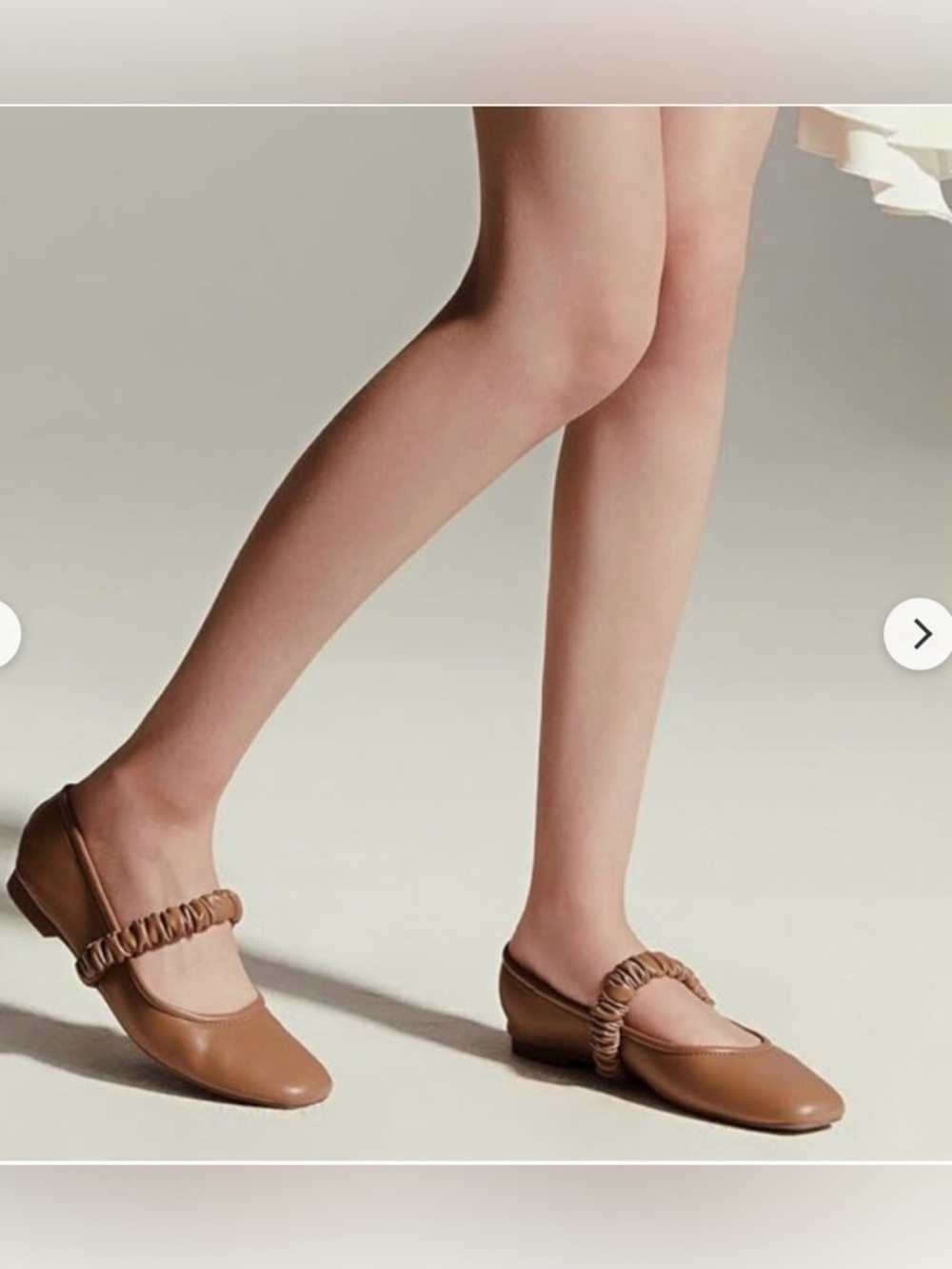 C.Paravano Womens Mary Jane Shoes Flats Ballet US Sz 7.5 (38) Camel nwob
